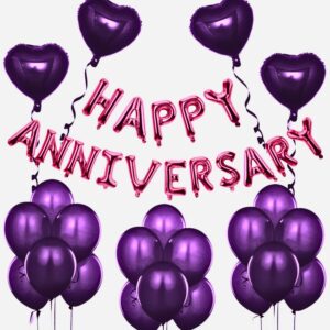 Pink and purple anniversary decor