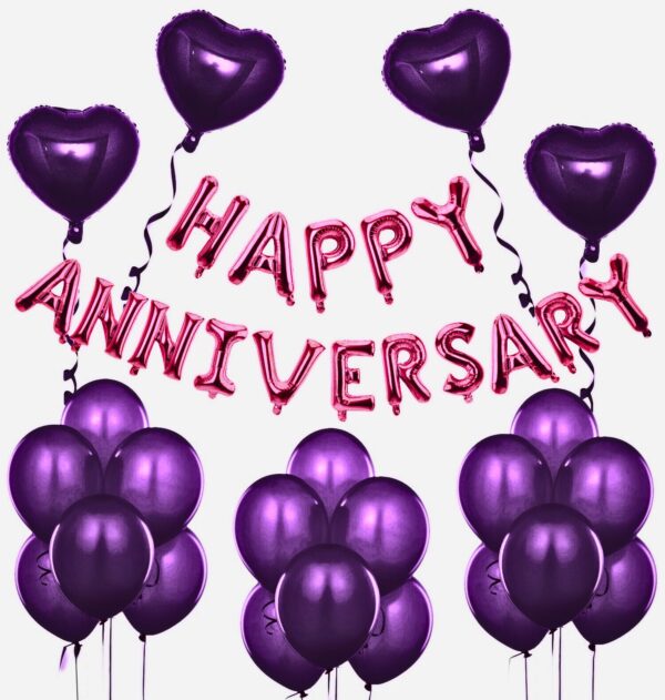 Pink and purple anniversary decor