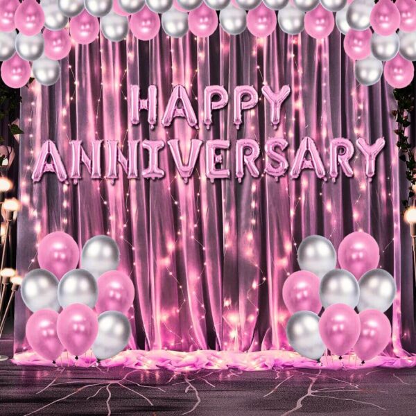 Pink anniversary decor